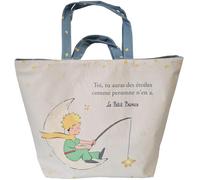 KIUB Grand sac cabas Petit Prince pêchant des étoiles - fond large de 18CM - coton de très bonne qualité