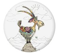 KIUB : Magnet Rond Bouquetin - Diamètre 5,5cm