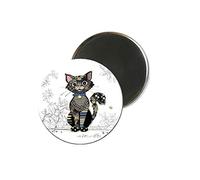 KIUB - MAGR21U05 - Magnet Rond Bug Art Kook Chat Noir