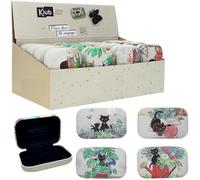 KIUB - Mini Etui Boite à Bijoux ou Airpods. Décor Chat (1 modèle livré, motif aléatoire selon stock disponible)