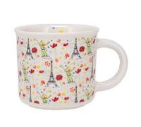 KIUB Mini mug timbale expresso - motif Petit Prince avec sa rose près de la Tour Eiffel de Paris - Hauteur 6,5CM - contenance 125ML- porcelaine fine