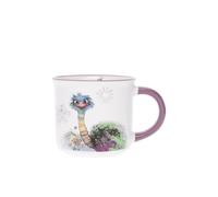 KIUB Mini tasse expresso - motif autruche qui regarde au loin - porcelaine fine - contenance 125ML et hauteur 6,5CM
