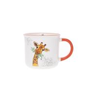 KIUB Mini tasse expresso - motif girafe qui mange tranquillent son herbe - porcelaine fine - contenance 125ML et hauteur 6,5CM