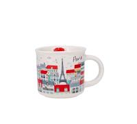 KIUB Mini tasse expresso - motif Paris Tour Eiffel avec les toits de Paris - porcelaine fine et hauteur 7,5CM