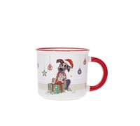KIUB Mini tasse expresso NOEL - motif chien gentil fetant Noel - porcelaine fine - contenance 125ML et hauteur 6,5CM