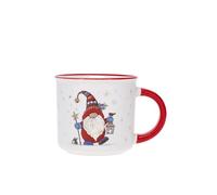 KIUB Mini tasse expresso NOEL - motif lutin coquin fetant Noel - porcelaine fine - contenance 125ML et hauteur 6,5CM