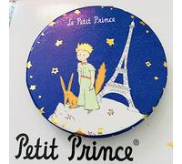 KIUB Miroir de Poche Rond Paris Tour Eiffel - Motif Le Petit Prince Debout avec Son Renard