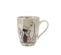 KIUB : Mug Arrondi motif Chats Amoureux 340ml Paris Tour Eiffel