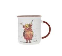 KIUB Mug avec des animaux de la ferme , des bois et des montagnes - motif vache écossaise - matière porcelaine fine - contenance 320ML