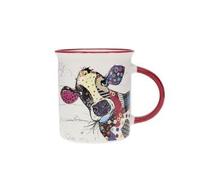 KIUB Mug avec des animaux de la ferme , des bois et des montagnes - motif vache - matière porcelaine fine - contenance 320ML