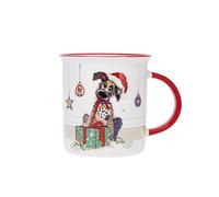 KIUB Mug NOEL avec des animaux - motif chien gentil fetant NOEL- matière porcelaine fine - contenance 320ML