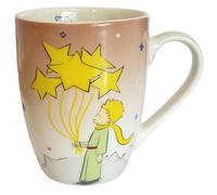 KIUB Mug Petit Prince - Motif Le Petit Prince tenant symboliquezment un bouquet d'étoiles - matière porcelaine fine - contenance 340 ML