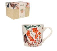KIUB : Mug Xl Conique 430ml + Boite Cadeaux Encyclopedia Fleurs Papillons Jaunes