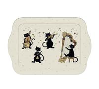 Mini plateau rectangulaire CHATS MUSIQUE - En mélamine - 20.8 x 14 cm