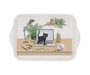Kiub - Petit Plateau en mélamine Bug Art Chatons Ordinateur 21x14 cm - KIUB