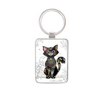 KIUB Porte clef avec des animaux - motif chat noir - collection KOOK