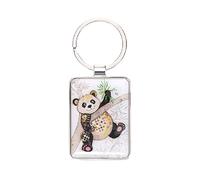 KIUB Porte clef avec des animaux - motif panda qui mange tranquillement - collection KOOK