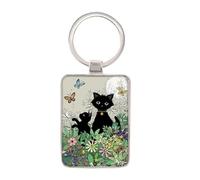 KIUB Porte clef avec des chats - chat et chaton au jardin - collection BUG ART
