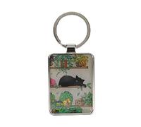 KIUB Porte clef avec des chats - motif chat dormant au milieu des plantes vertes - collection BUG ART