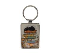 KIUB Porte clef avec des chats - motif chat dormant sur des livres - collection BUG ART