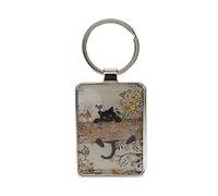 KIUB Porte clef avec des chats - motif chat grimpant sur une branche d' arbre - collection BUG ART Métallique, M