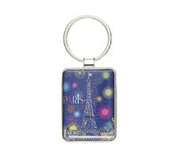 KIUB Porte clef Paris Tour Eiffel - motif Paris en Fête la nuit - fond bleu nuit