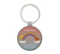 KIUB Porte clef Petit Prince rond en métal - motif le Petit Prince jouant avec les couleurs d'un arc en ciel
