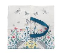 KIUB Sac à tarte en coton solide avec un merveilleux jardin plein de biodiversité : oiseaux, fleurs, pollenisateurs, hérissons, ...