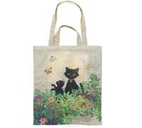 KIUB : Sac Cabas Coton Chat et Chaton au jardin