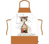 KIUB Tablier de cuisine avec un chat stylisé - réglable et en boite cadeau
