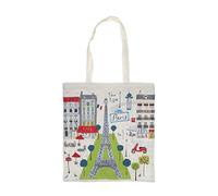 KIUB Totebag en coton renforcé - motif Paris Tour Eiffel avec le Champ de Mars - dimensions 40 * 37CM (16 * 15 inches)