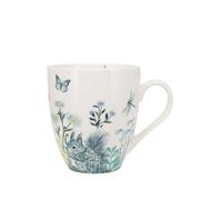KIUB Très grand mug porcelaine arrondi - motif jardin merveilleux rempli de biodiversité - hauteur 11CM - contenance 500ML - boite assortie
