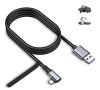 Kiuet Câble de liaison de 5 m compatible avec les casques Meta/Oculus Quest 3/Quest 2/Pro/PICO4 Accessoires VR, cordon de transfert de données haute vitesse, câble USB 3.0 de type C pour jeux PC/Steam