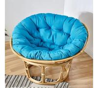 KIUGOP Coussin Pour Fauteuil Papasan Rond, Coussin De Siège En Coton Pour Chaise Suspendue En Polyrotin, Bleu, 110X110 Cm