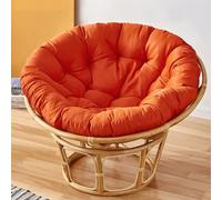 KIUGOP Coussin pour fauteuil papasan, rond, fauteuil papasan, coussin pour fauteuil papasan, coussin d'assise, coussin de fauteuil suspendu en polyrotin papasan, orange, 110 x 110 cm