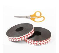 Kiuiom Bandes Souple Aimantée Magnétiques Autocollantes,Bande Magnetique Adhesive,Ruban Adhésif Magnétique,Bande Adhésive avec Ciseaux pour la Maison,Atelier,Bureau,École,2x200cm,2pièces