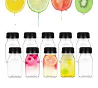 Kiuiom Bouteilles de Jus en Plastique, Mini Bouteille Jus de Fruit, Bouteille de Lait Vide Plastique, 10PCS 120ML Petites Bouteilles Jus Vides Bouteille Smoothie Bouteille Sensorielle Vide