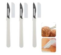 Kiuiom Couteau à Pain Lame,Lame a Pain,Lame Boulanger 3PC Couteau à Gratter Le Pain Trancheuse Pâte Outils De Coupe De La Pâte Pour DIY Graver Des Motifs De Pain PâTe Et Bretzel Outil