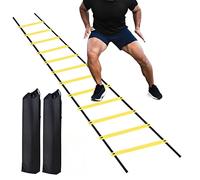 Kiuiom Échelle de Coordination,Accessoires D'entraînement de Football,Échelle D'entraînement Con Bolsa de Transporte,Utilisé pour Le Football,Le Tennis et la Boxe,6 m à 12 Sections (2PCS)
