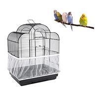 Kiuiom Housse de Cage à Oiseaux,Cage Oiseaux Nylon Mesh, Couvertures de Cage à Oiseaux,Attrape-Graine Plume, pour Cages à Oiseaux Lavable Couverture de Birdcage Circonférence Réglable 88-166cm