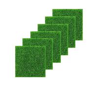 Kiuiom Mini Simulation Gazons,Artificiel Miniature Herbe,Pelouse Verte Artificielle,Tapis De Pelouse Verte Artificielle,6 PC Miniature Décorative Mousse pour Maison Micro-Paysage (15 × 15CM)