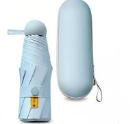 Kiuiom Parapluie de Soleil et de Pluie, Pliable Résistant au Vent, Compact Portable, Ultra-Léger avec Étui Capsule pour Femme et Homme