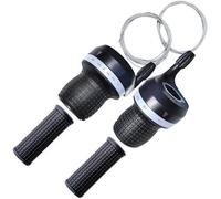 Kiuiom Vélo Twist Grip Manette de Vitesse,Manette de Dérailleur Shifter Twist,Poignée de Dérailleur VTT,Dérailleur Universel 3x7 Vitesses,Levier Montagne Vitesses pour VTT,Vélos Banlieue,Noir