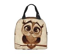 KiuLoam Sac à déjeuner isotherme réutilisable glacière repas motif chouette mignon pour garçons, filles, hommes, femmes, sac fourre-tout pour le travail, les voyages, le pique-nique