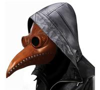 KIUUY55 Masque à nez long oiseau médecin de la peste | Design steampunk unique, parfait for les costumes et les fêtes.(Brown+Silver)