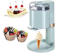 KIUYTQQ Sorbetière électrique 1L, Machine à Yaourt glacé Portable avec Turbine Turbo, Bol antiadhésif Facile à Nettoyer pour sorbets et Desserts glacés à la Maison