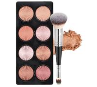 Kivinia Palette Contouring Maquillage Kit, 8 Couleurs Palette de Contour de Poudre avec Pinceau, Palettes de Maquillage Multifonction pour Concealer, Contour, Fard a Paupiere, Blush et Highlight - B