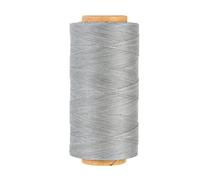 KIVISIN Cordon ciré fin 100% polyester - 0,45 mm - 3 plis - Pour couture du cuir, artisanat de cuir, tissus d'ameublement, fabrication de bijoux en micro macramé, perlage, micro tressage - Gris