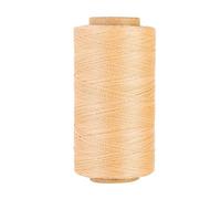 KIVISIN Cordon ciré fin 100% polyester - 0,45 mm - 3 plis - Pour couture du cuir, loisirs créatifs, tissus d'ameublement, fabrication de bijoux en micro macramé, perlage, micro tressage - Beige