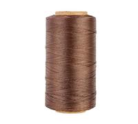 KIVISIN Cordon ciré fin 100% polyester - 0,45 mm - 3 plis - Pour couture du cuir, loisirs créatifs, tissus d'ameublement, fabrication de bijoux en macramé, perlage, micro tressage - Café profond
